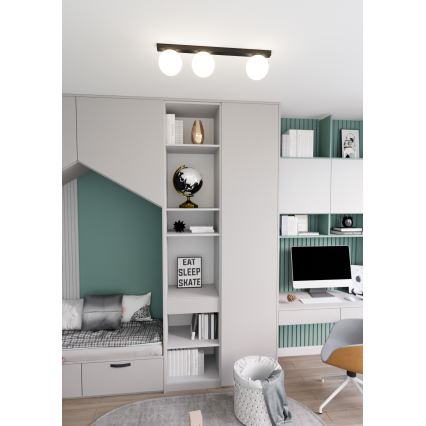 Stropna svetilka FIT 3xE14/10W/230V črna/bela