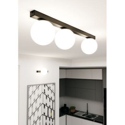 Stropna svetilka FIT 3xE14/10W/230V črna/bela
