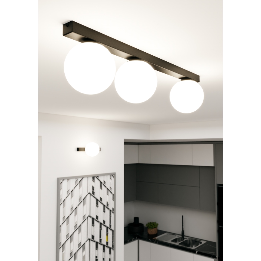 Stropna svetilka FIT 3xE14/10W/230V črna/bela