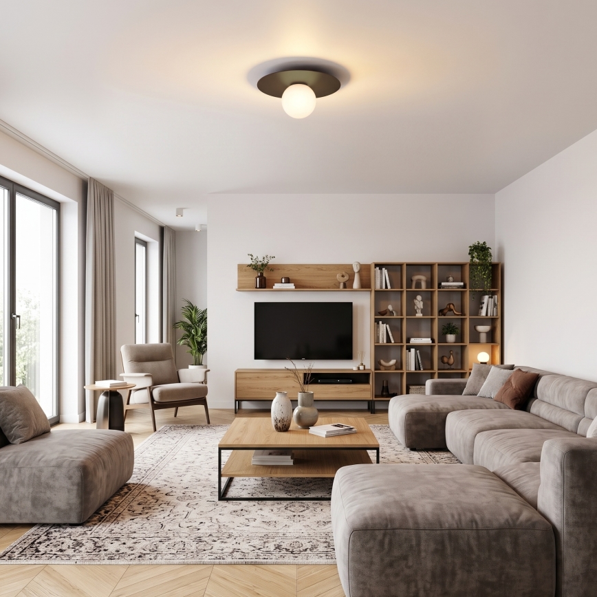 Stropna svetilka FLAT 1xE27/15W/230V 55x60 cm rjava