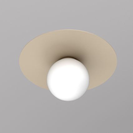 Stropna svetilka FLAT 1xE27/15W/230V Ø 35 cm bež