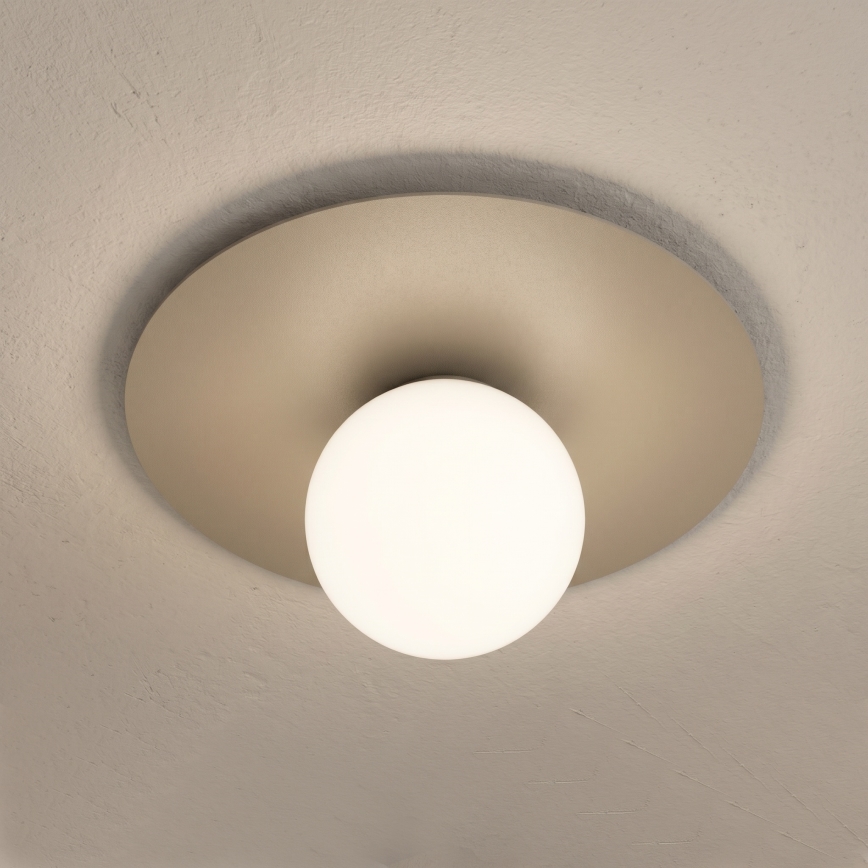 Stropna svetilka FLAT 1xE27/15W/230V Ø 35 cm bež