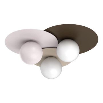 Stropna svetilka FLAT 3xE27/15W/230V 55x60 cm bež/krem/bordo