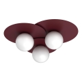 Stropna svetilka FLAT 3xE27/15W/230V 55x60 cm bordo