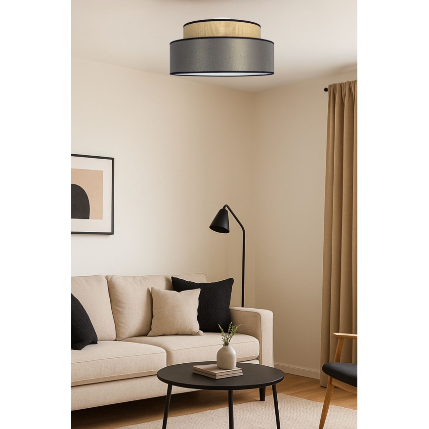 Stropna svetilka GRACE 1xE27/60W/230V bež/rjava