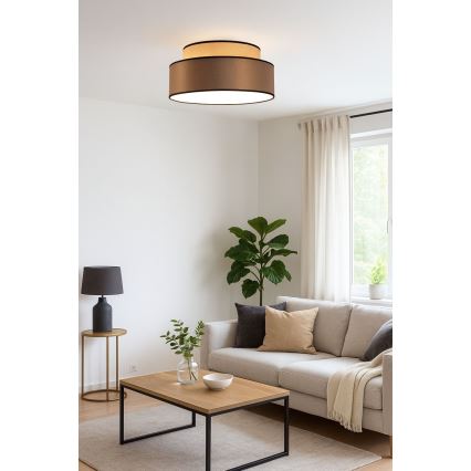 Stropna svetilka GRACE 1xE27/60W/230V bež/rjava