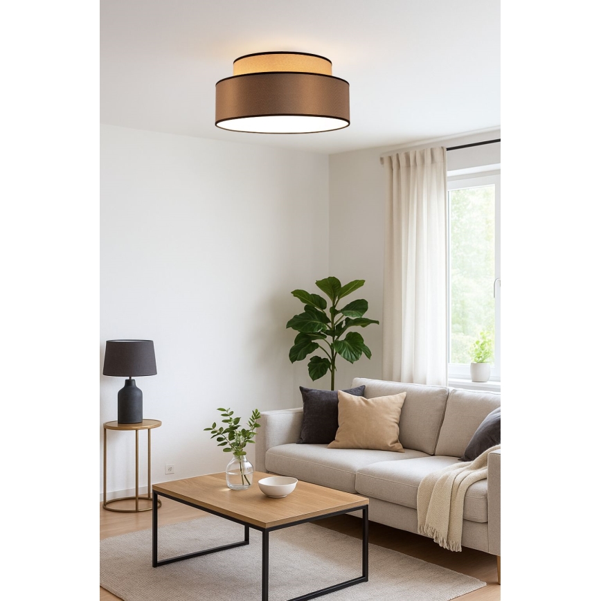 Stropna svetilka GRACE 1xE27/60W/230V bež/rjava
