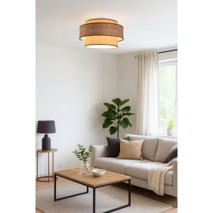Stropna svetilka GRACE 1xE27/60W/230V bež/rjava