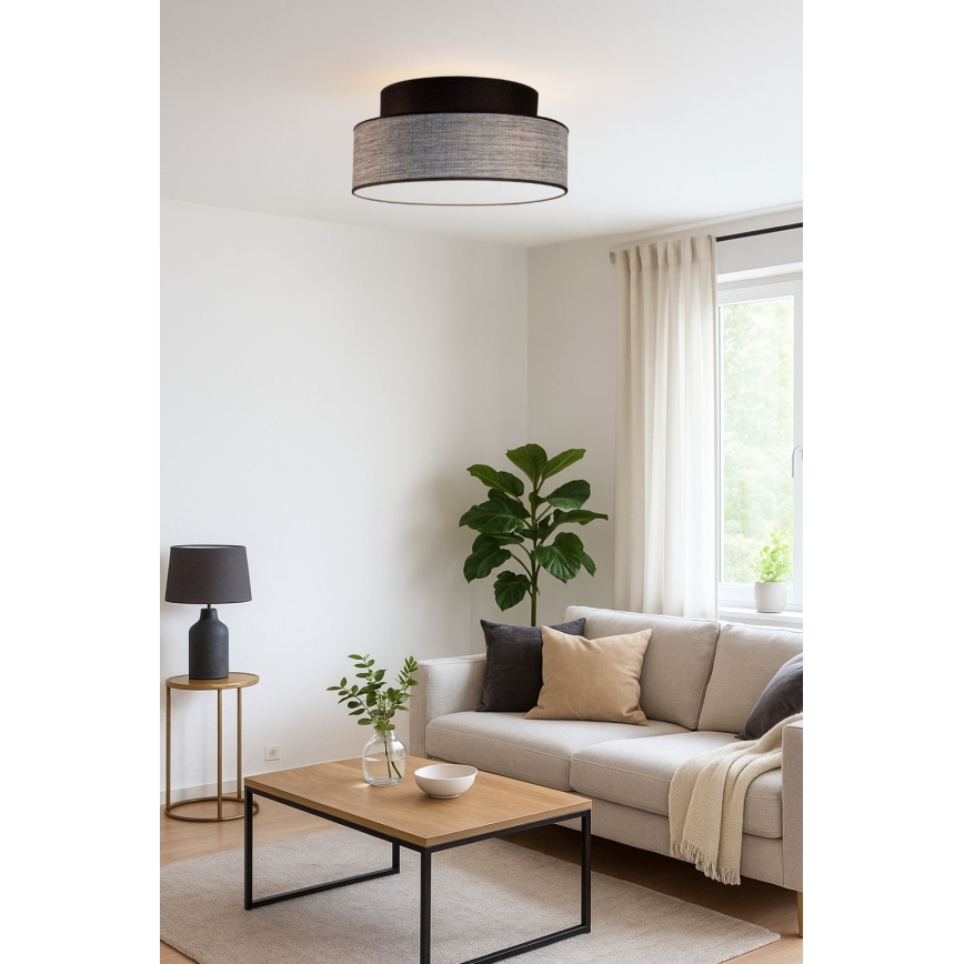 Stropna svetilka GRACE 1xE27/60W/230V črna/siva