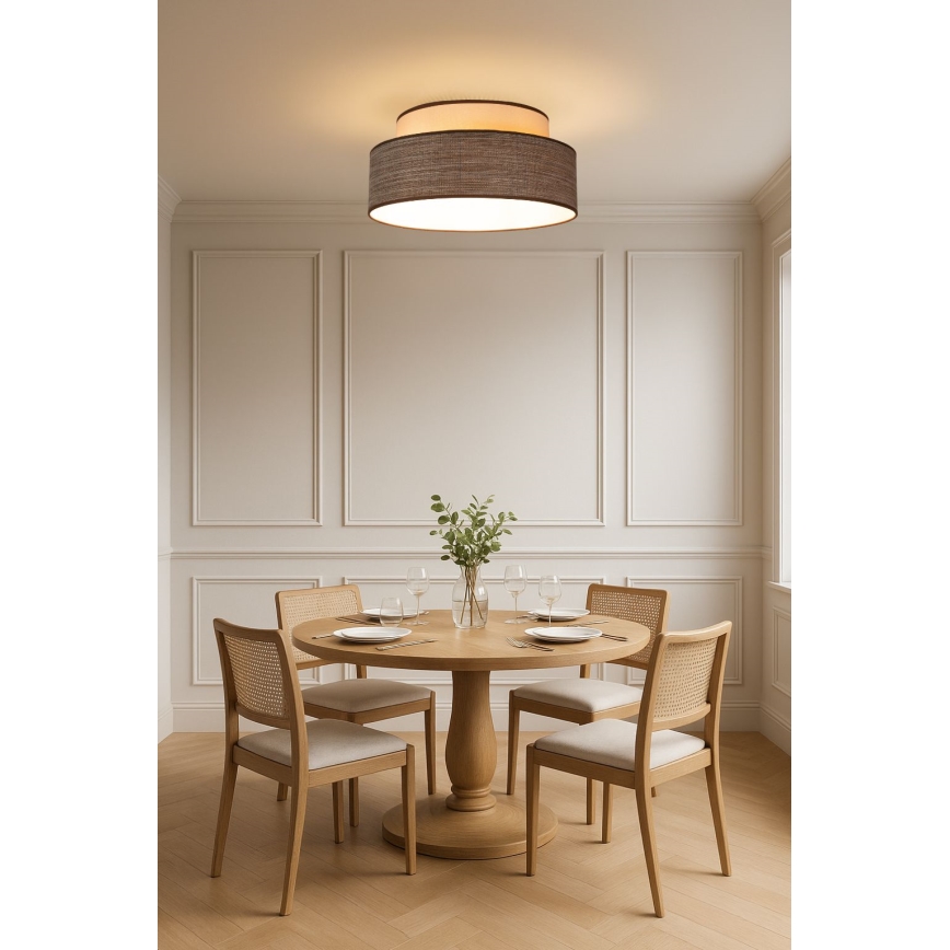 Stropna svetilka GRACE 1xE27/60W/230V krem barva/rjava