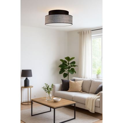 Stropna svetilka GRACE 1xE27/60W/230V pr. 40 cm črna/siva