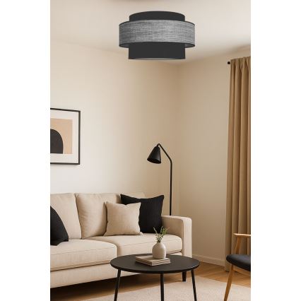 Stropna svetilka GRACE 1xE27/60W/230V pr. 40 cm črna/siva