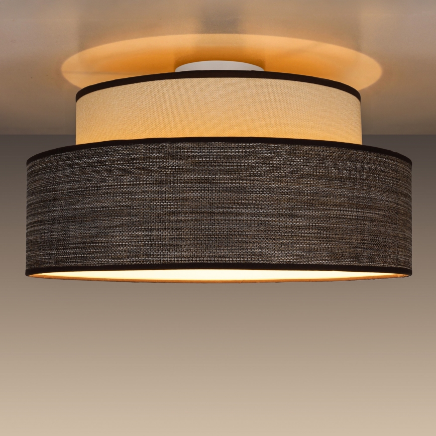 Stropna svetilka GRACE 1xE27/60W/230V pr. 40 cm krem barva/rjava