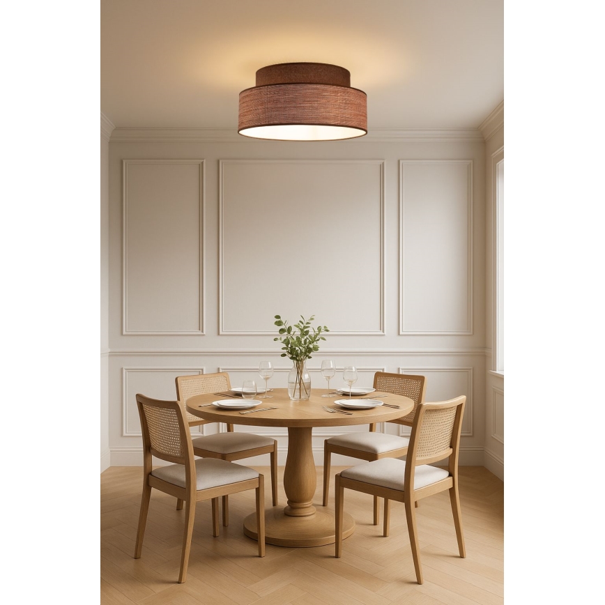 Stropna svetilka GRACE 1xE27/60W/230V pr. 40 cm rjava/bež