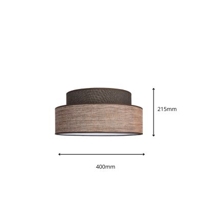 Stropna svetilka GRACE 1xE27/60W/230V pr. 40 cm rjava/bež