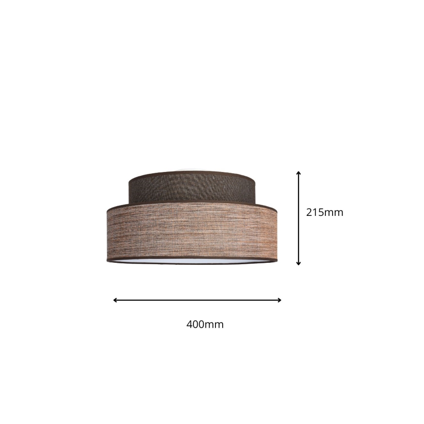 Stropna svetilka GRACE 1xE27/60W/230V pr. 40 cm rjava/bež