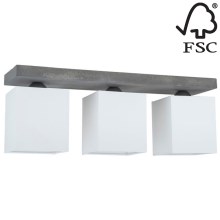 Stropna svetilka GREAT 3xE27/25W/230V beton - FSC certifikat