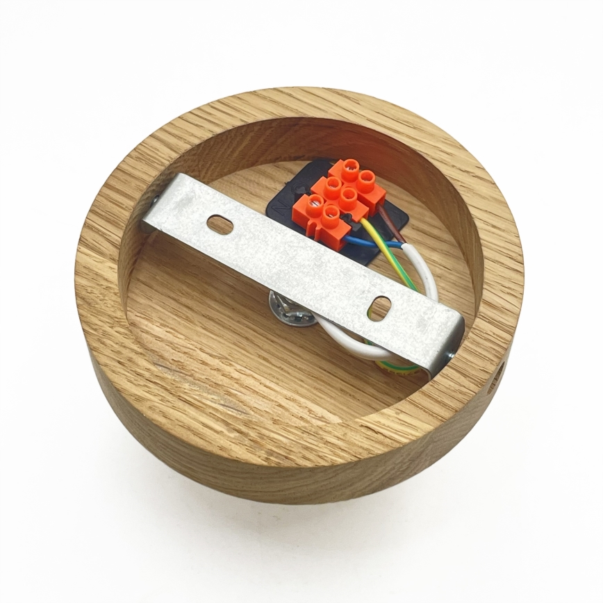 Stropna svetilka HARMA WOOD 1xE27/15W/230V hrast/bela premer 25 cm
