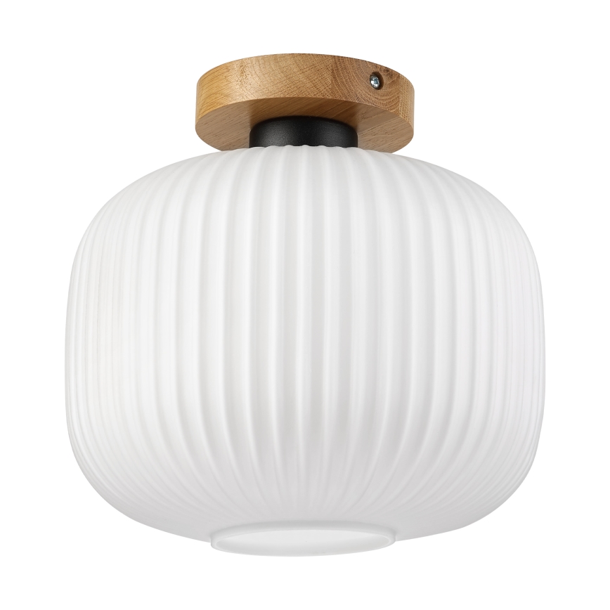 Stropna svetilka HARMA WOOD 1xE27/15W/230V hrast/bela premer 25 cm