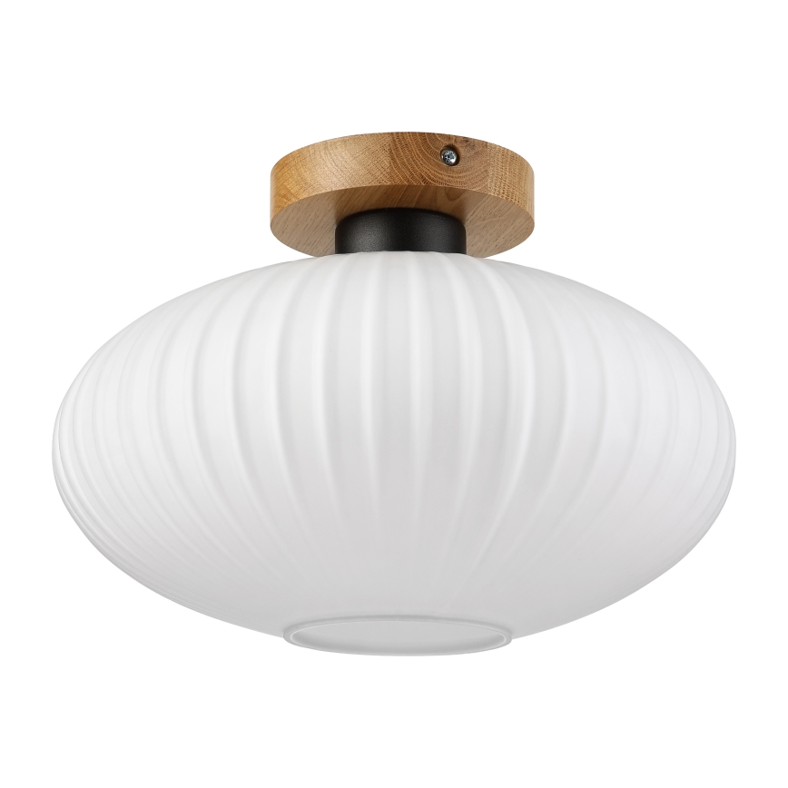 Stropna svetilka HARMA WOOD 1xE27/15W/230V hrast/bela, premer 30 cm