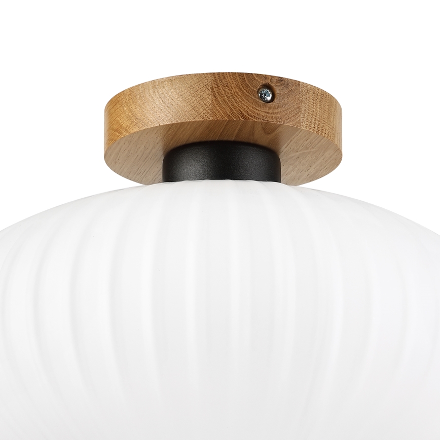 Stropna svetilka HARMA WOOD 1xE27/15W/230V hrast/bela, premer 30 cm