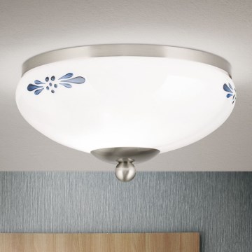 Stropna svetilka LANDHAUS 1xE27/60W/230V pr. 21 cm mat krom/bela