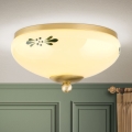 Stropna svetilka LANDHAUS 1xE27/60W/230V pr. 21 cm medenina/bež