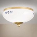 Stropna svetilka LANDHAUS 1xE27/60W/230V, Ø 21 cm, medenina/bela/modra