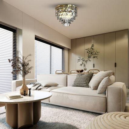 Stropna svetilka LUXURIA 9xE14/40W/230V pr. 48 cm zlata