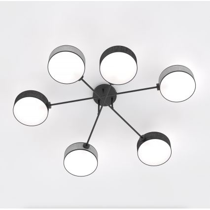 Stropna svetilka MAGA 6xE14/10W/230V črna/siva