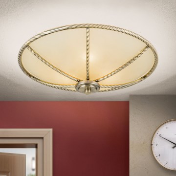 Stropna svetilka MAURO 3xE27/60W/230V premer 42 cm bronasta