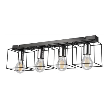Stropna svetilka MIKA 4xE27/60W/230V 61 cm črna/sijajni krom