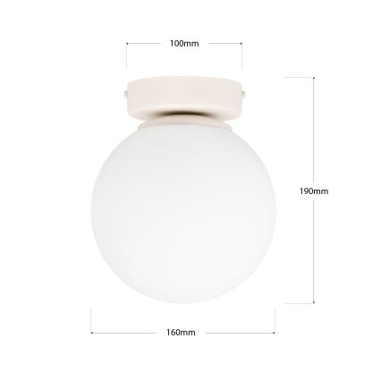 Stropna svetilka MOONLIGHT 1xE27/15W/230V, Ø 16 cm, kremna