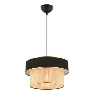 Stropna svetilka na vrv ERO 1xE27/60W/230V črna/bež