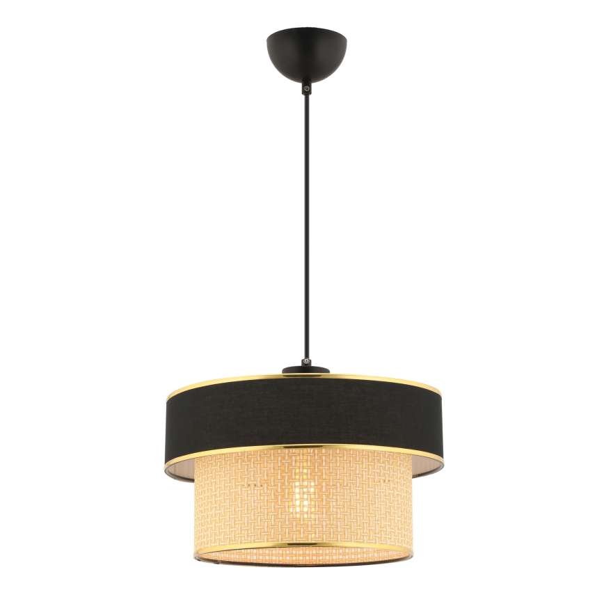 Stropna svetilka na vrv ERO 1xE27/60W/230V črna/bež
