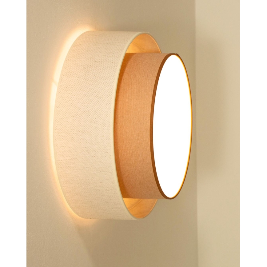 Stropna svetilka NATIA 1xE27/60W/230V, premer 45 cm, bela/rjava