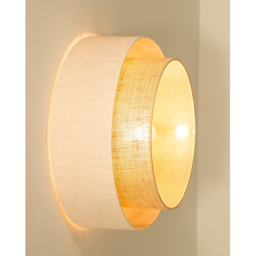 Stropna svetilka NATIA 1xE27/60W/230V premer 45 cm bela/rjava