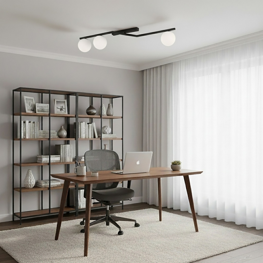 Stropna svetilka NATON 3xE14/10W/230V črna/bela