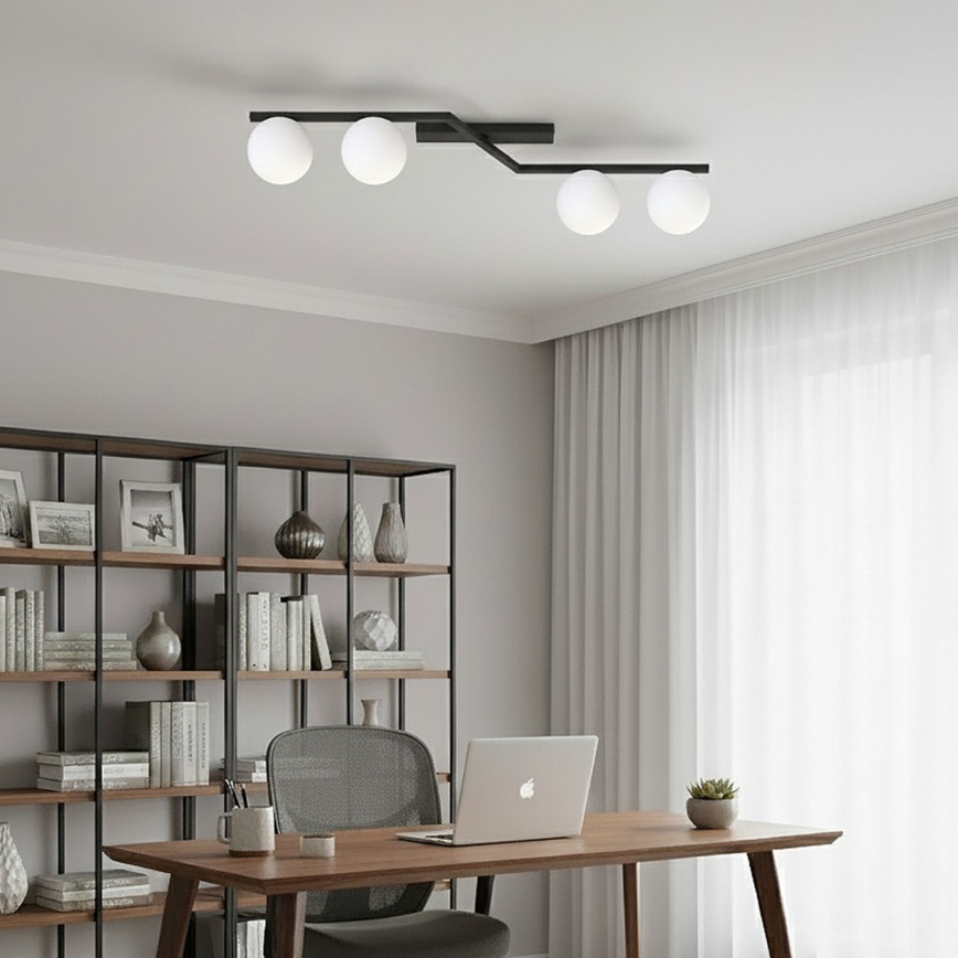 Stropna svetilka NATON 4xE14/10W/230V črna/bela