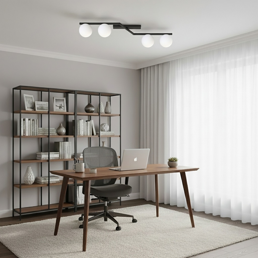 Stropna svetilka NATON 4xE14/10W/230V črna/bela