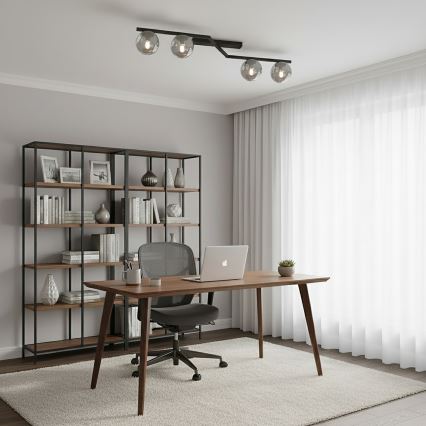 Stropna svetilka NATON 4xE14/10W/230V črna/dimna