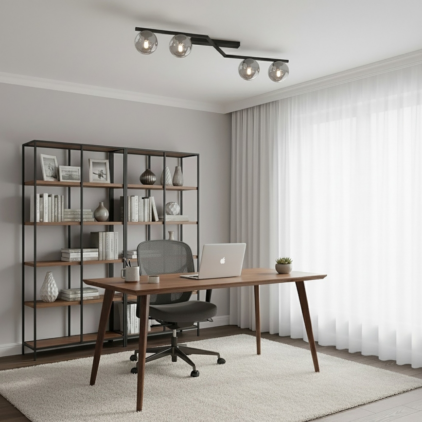 Stropna svetilka NATON 4xE14/10W/230V črna/dimna