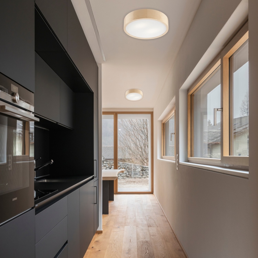 Stropna svetilka NATURAL 2xE27/60W/230V, premer 37,5 cm, dekor borovine