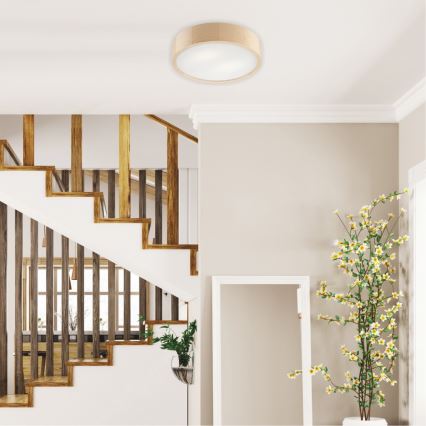 Stropna svetilka NATURAL 2xE27/60W/230V, premer 37,5 cm, dekor borovine