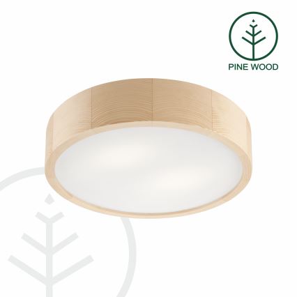 Stropna svetilka NATURAL 2xE27/60W/230V, premer 37,5 cm, dekor borovine