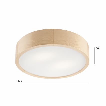 Stropna svetilka NATURAL 2xE27/60W/230V ø 37 cm bor - FSC certifikat