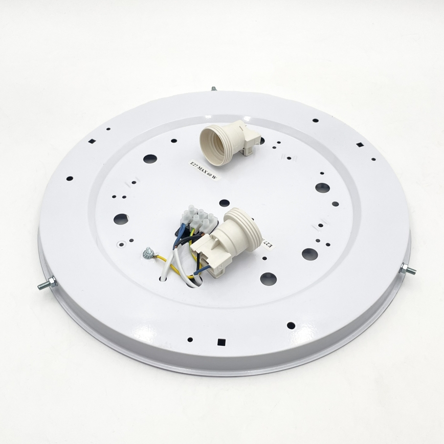 Stropna svetilka NATURAL 3xE27/15W/230V premer 37,5 cm borovina/bela