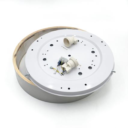 Stropna svetilka NATURAL 3xE27/15W/230V premer 37,5 cm borovina/bela