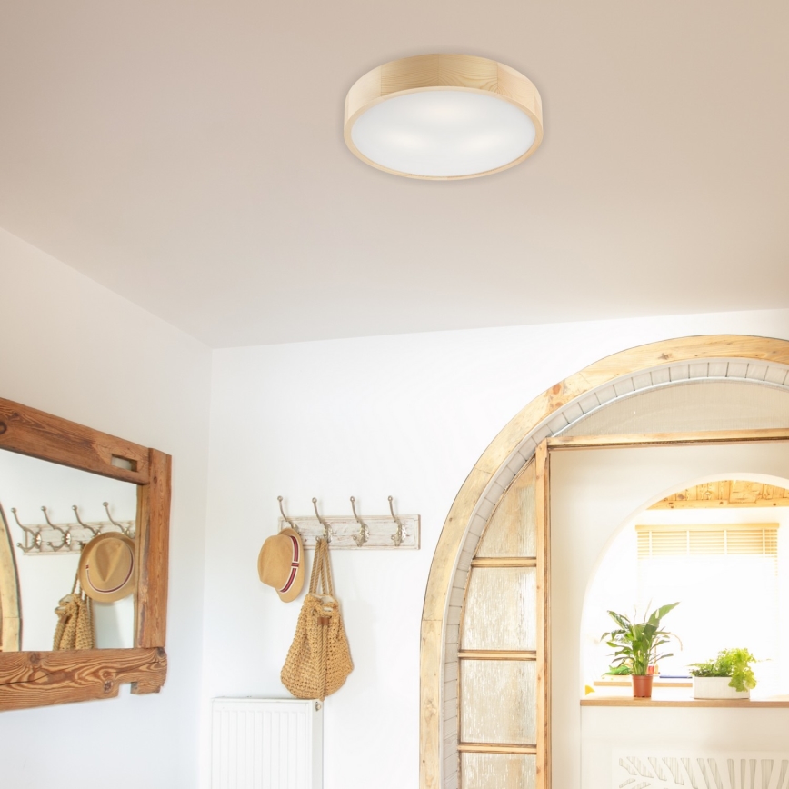 Stropna svetilka NATURAL 3xE27/60W/230V ø 47 cm bor