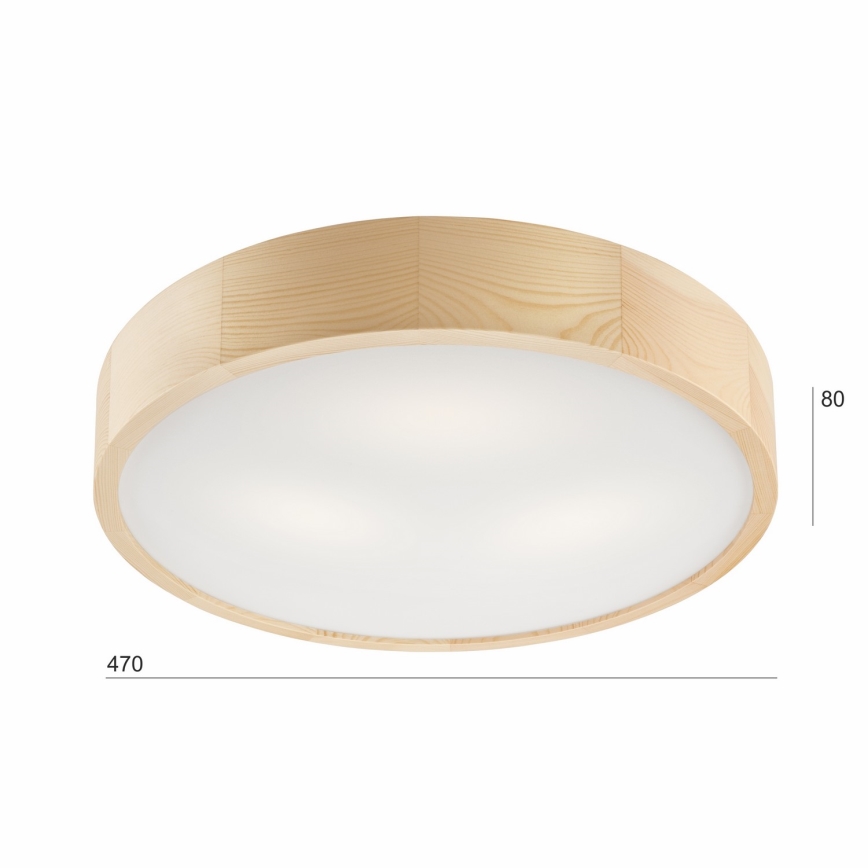 Stropna svetilka NATURAL 3xE27/60W/230V ø 47 cm bor